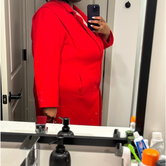 Red Wool/Nylon Coat - Picture 4 of 4